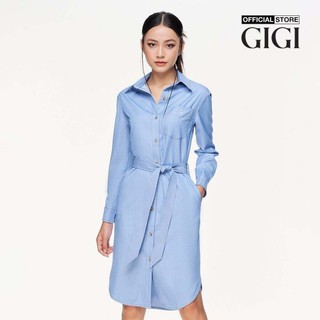 GIGI - Đầm sơ mi phom midi tay dài phối thắt lưng thời trang G2107D232184-24