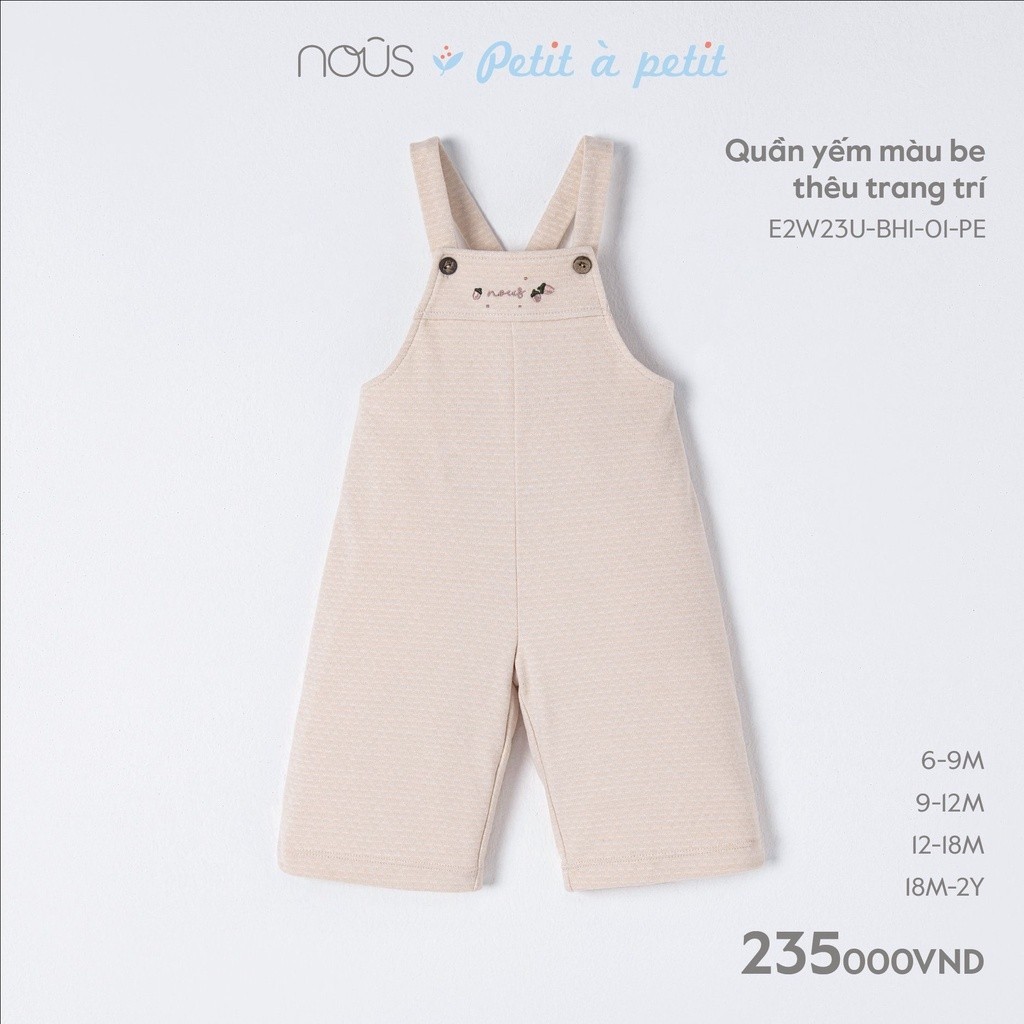 Quần yếm be thêu trang trí Nous Bình Dương - SPE01157