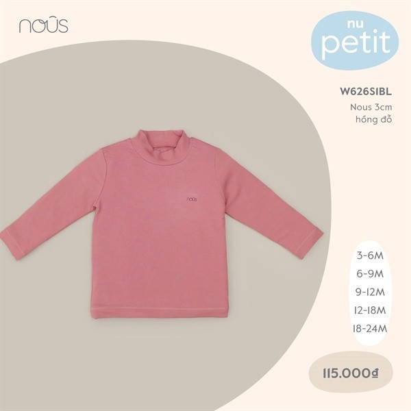 Áo cổ lọ sơ sinh 3cm, 5cm đủ màu cho bé vải petit mềm mát Nous Bình Dương - SPE01191