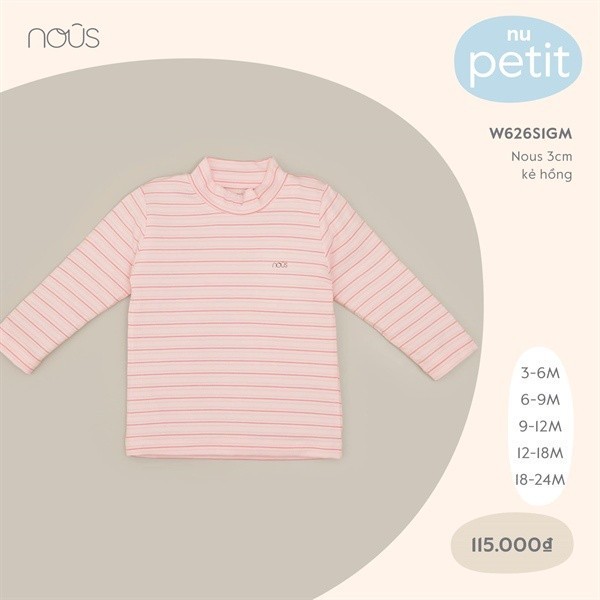 Áo cổ lọ sơ sinh 3cm, 5cm đủ màu cho bé vải petit mềm mát Nous Bình Dương - SPE01191