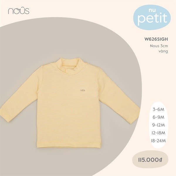 Áo cổ lọ sơ sinh 3cm, 5cm đủ màu cho bé vải petit mềm mát Nous Bình Dương - SPE01191