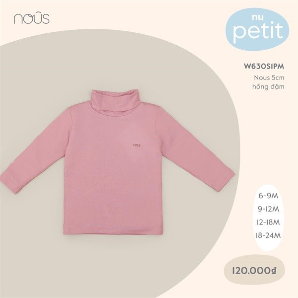 Áo cổ lọ sơ sinh 3cm, 5cm đủ màu cho bé vải petit mềm mát Nous Bình Dương - SPE01191