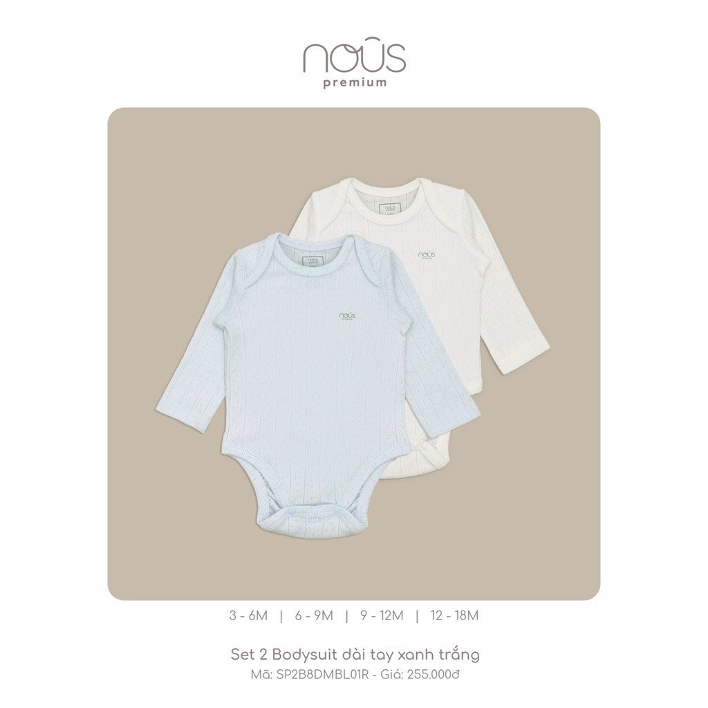Bộ bodysuit sơ sinh ngắn tay, dài tay mềm mát, thấm hút tốt bé trai và bé gái đủ màu Nous Bình Dương - SPE01193