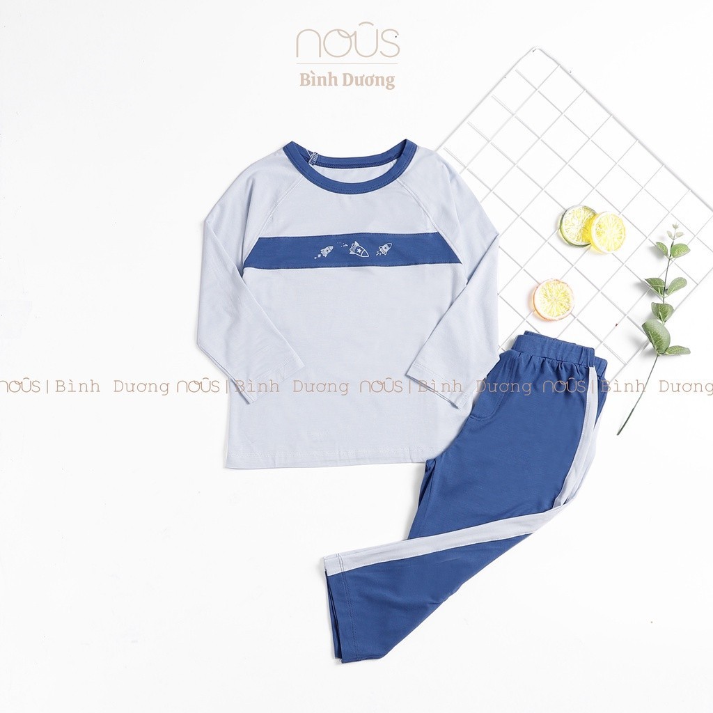 Bộ quần áo trẻ em nous kids bé trai màu ghi từ 2 đến 5 tuổi Nous Bình Dương - SPE01227