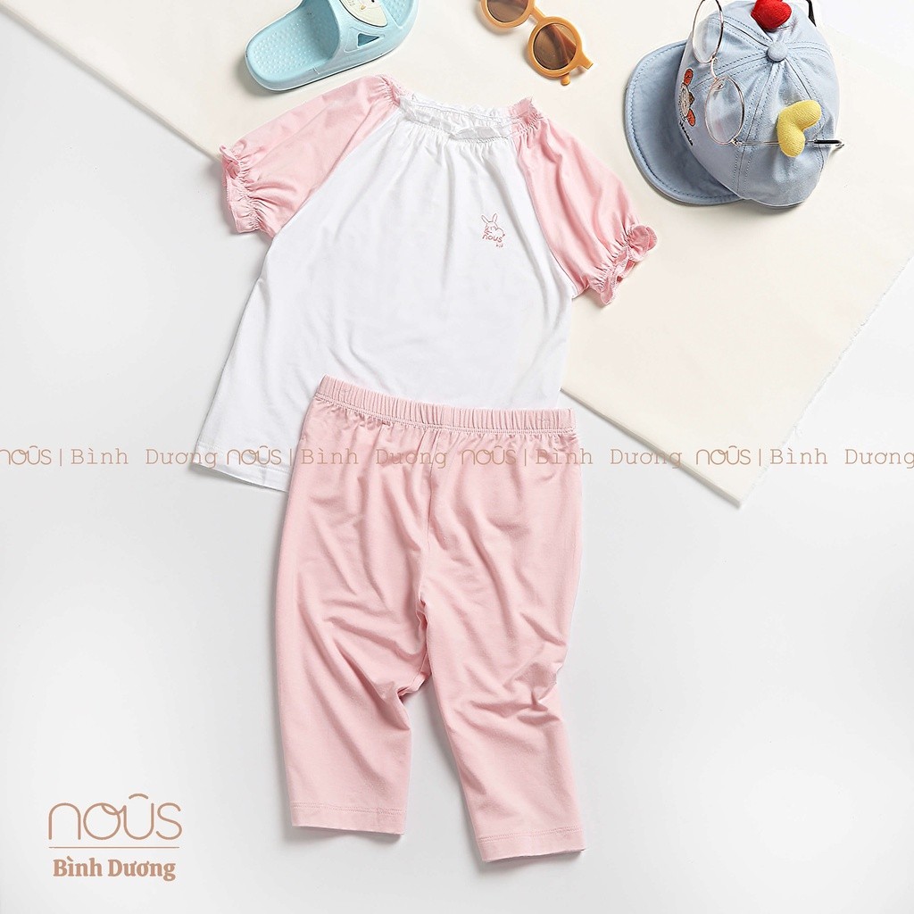 Bộ quần áo trẻ em nous kids bé gái trắng vàng có họa tiết 2 đến 5 tuổi Nous Bình Dương - SPE01247