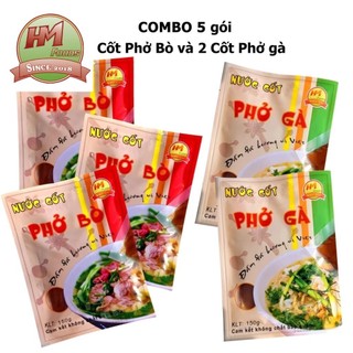 Set 5 gói nước cốt - cốt phở bò, cốt phở gà, An Toàn Tiện lợi