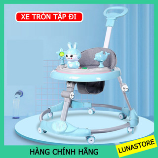 Xe tròn tập đi cho bé, Xe tập đi tròn cho bé cao cấp điều chỉnh 5 cấp độ có tay cầm