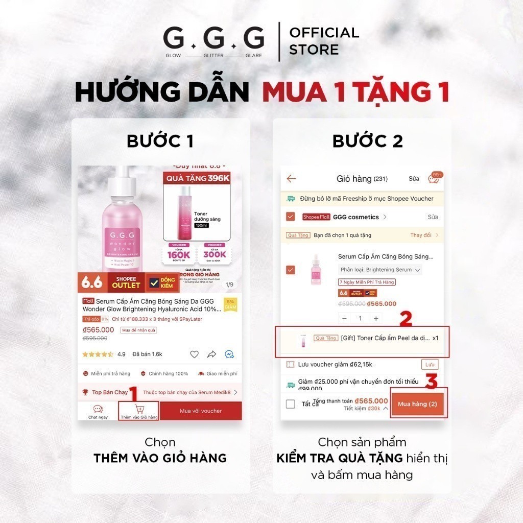 Tinh Chất Serum Tái Tạo Da Mờ Thâm Mụn  G.G.G Wonder Glow Healing Serum 30ml