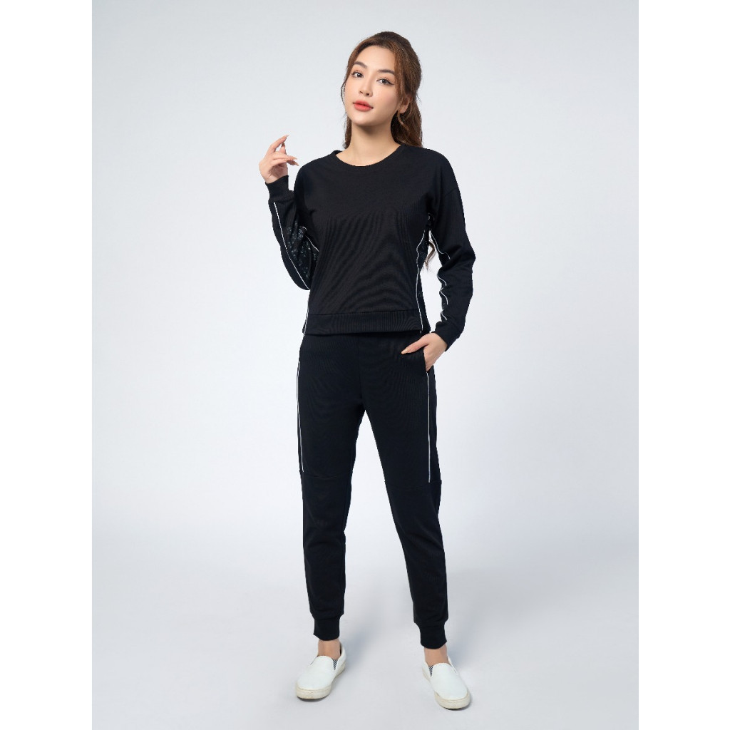 Bộ Mặc Nhà Nữ WINNY Kiểu Dáng Thể Thao Dài Tay Thu Đông Chất CVC Thun Gân 1MNCG22541D