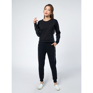 Bộ Mặc Nhà Nữ WINNY Kiểu Dáng Thể Thao Dài Tay Thu Đông Chất CVC Thun Gân 1MNCG22541D