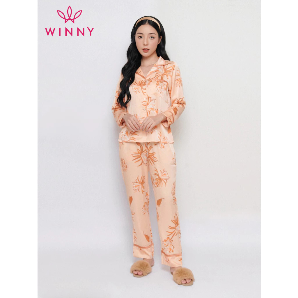 Bộ Mặc Nhà Nữ WIINNY Kiểu Pijama Tay Dài 1MNSA22557D