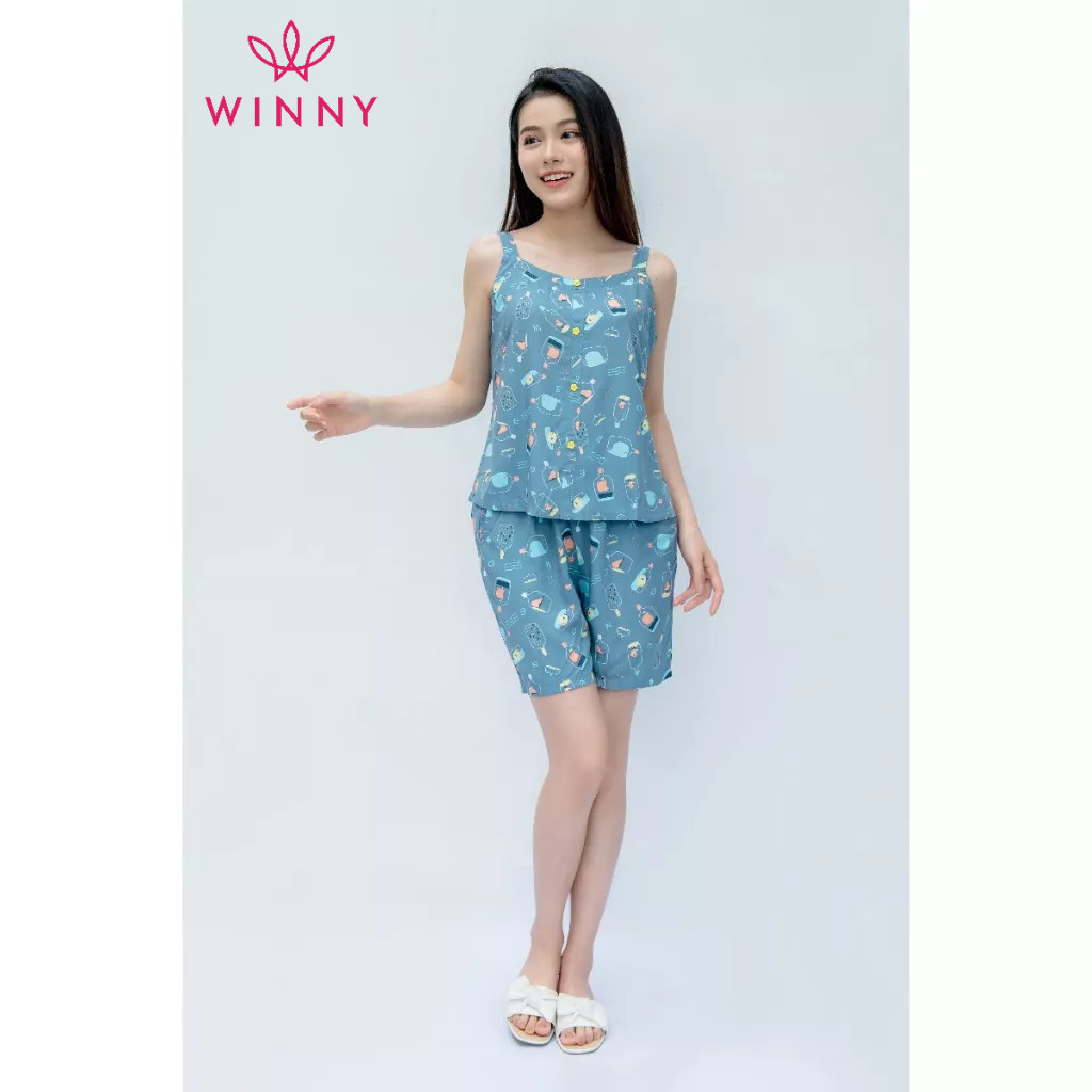 Bộ mặc nhà áo dây quần đùi Winny 2MNLA22046H