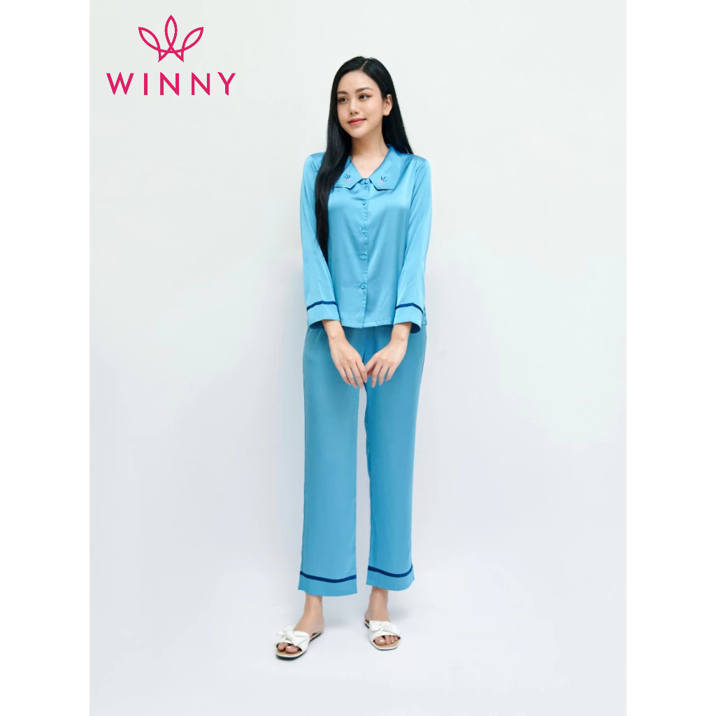 Bộ Mặc Nhà Nữ WINNY Kiểu Pijama Dài Tay 1MNSA22523D
