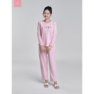 Bộ mặc nhà nữ WINNY Nỉ nhung mềm nhẹ, êm mịn, ấm áp 1MNNI23629D