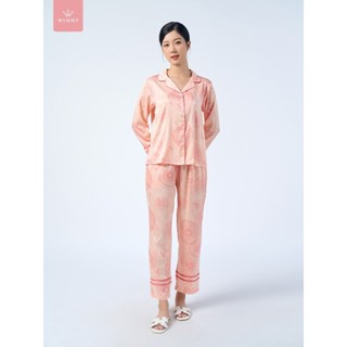 Bộ mặc nhà nữ WINNY Lụa xương cá sang trọng, trang nhã 1MNSA22554D