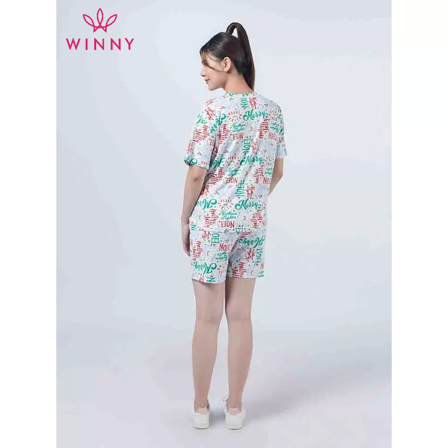 Bộ mặc nhà Winny cộc tay quần đùi suông rộng KW-22904