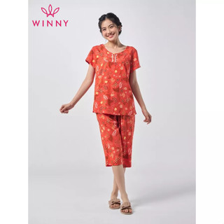 Bộ Mặc Nhà Nữ WINNY Đồ Ngủ Kiểu Cộc Tay Quần Ngố Chất Lanh Mát Mẻ 2MNLA23015N