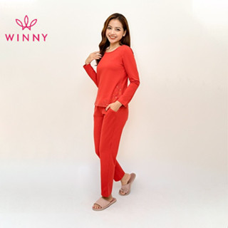 Bộ Đồ Mặc Nhà Nữ WINNY Đồ Ngủ Chất Cotton CVC Kiểu Dài Tay Thu Đông 2MNCV21915D