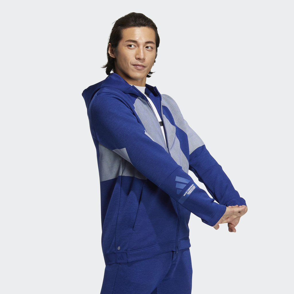 adidas Đánh gôn Áo Hoodie Khóa Kéo Big Badge of Sport Nam Màu xanh da trời HS8992