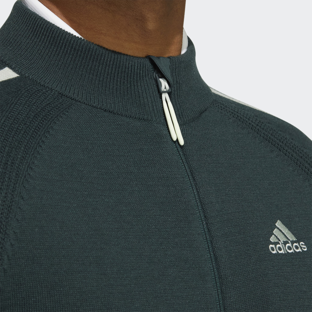 Adidas Đánh gôn Áo Len Dài Tay 3 Sọc Nam màu xanh lá HP1995