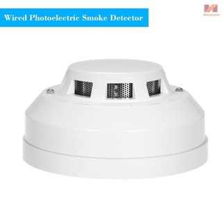 Đầu báo khói quang điện có dây Cảm biến báo khói có độ nhạy cao Bảo vệ cảnh báo cháy Chống cháy Kết nối với vùng có dây