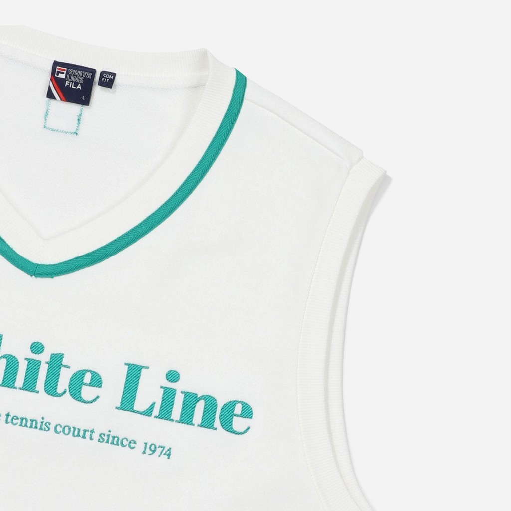 Áo thun ba lỗ thời trang unisex Fila White Line Regular - FS2VTF1331X-OWH