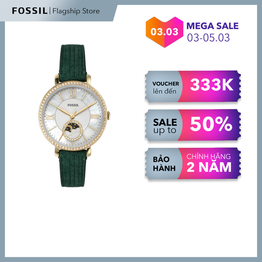 Đồng hồ nữ Fossil JACQUELINE ES5244 dây da - màu xanh