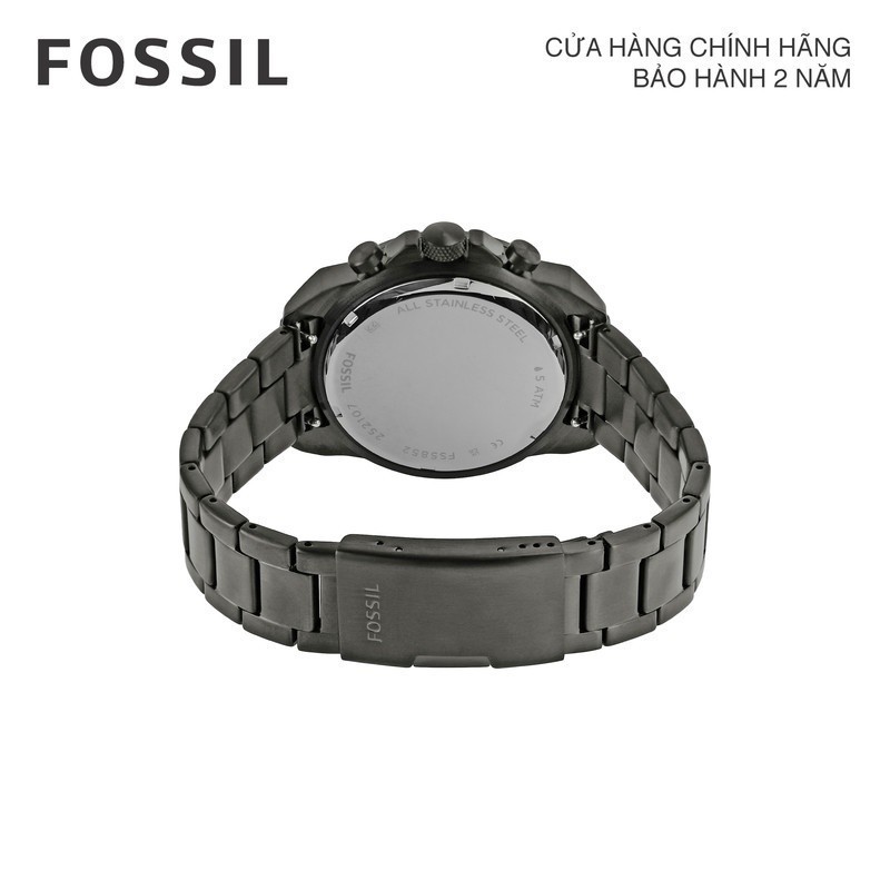 Đồng hồ nam Fossil 44MM BRONSON FS5852 dây thép không gỉ - màu khói