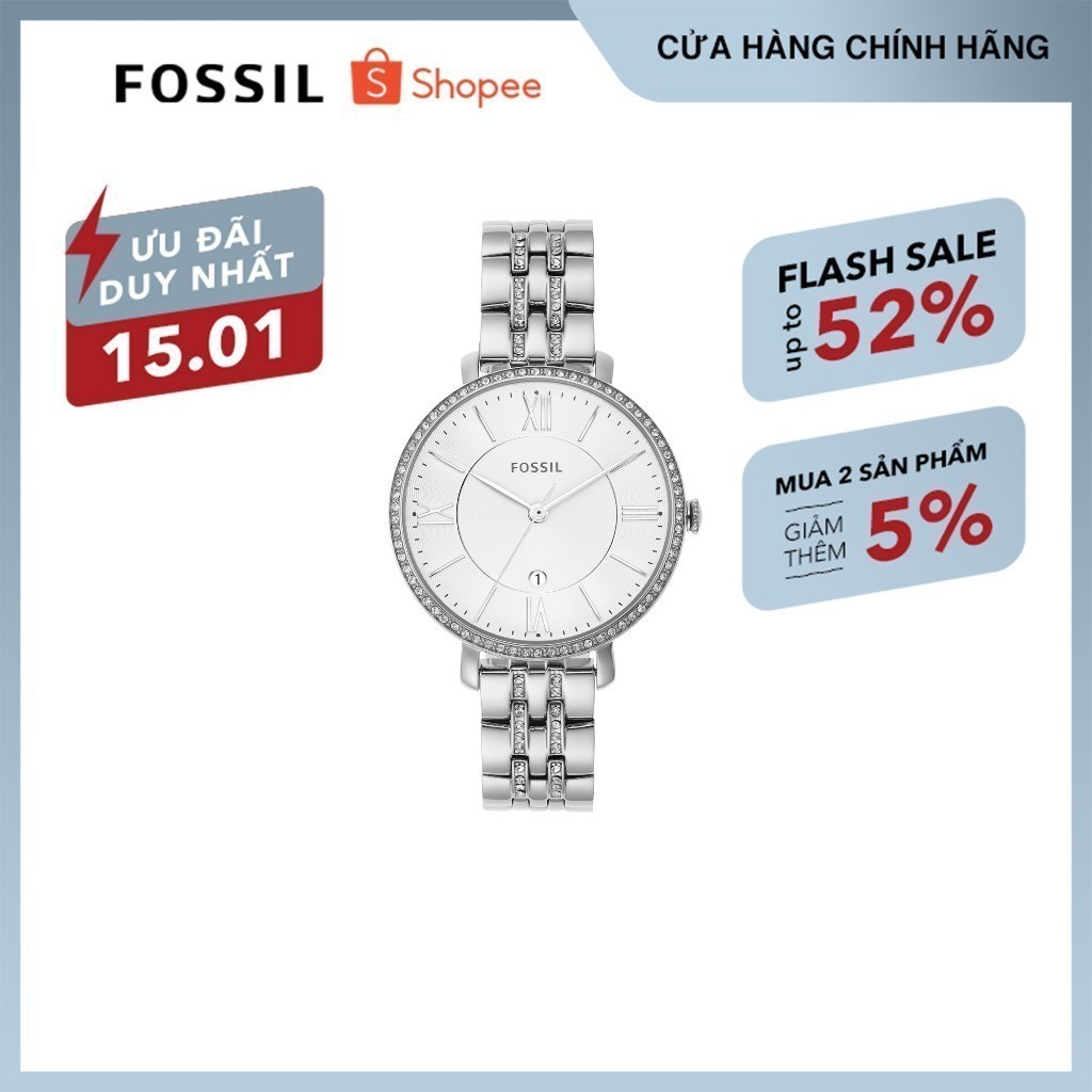 Đồng hồ nữ Fossil JACQUELINE thép không gỉ ES3545- màu bạc