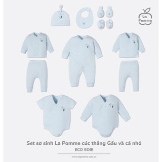 La pomme set sơ sinh la pomme gấu và cá nhỏ - xanh ss2024