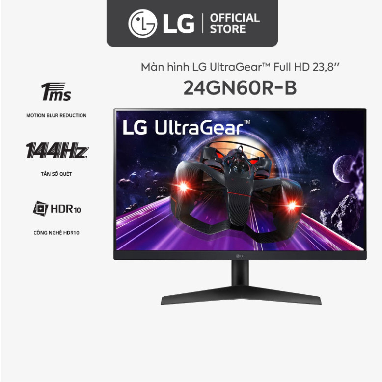 [ Màn Hình LG 24GN60R-B 23.8" 1ms 144Hz IPS UltraGear™ - Hàng Chính Hãng ]