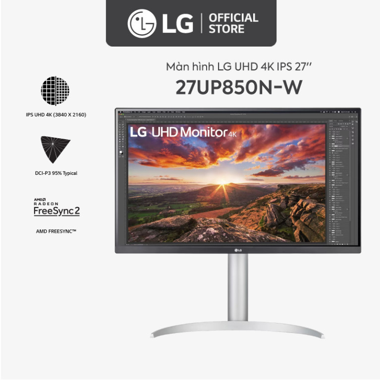 [ Màn hình LG 27UP850N-W 27'' UHD 4K IPS 60hz VESA DisplayHDR™ 400 USB Type-C™ ]