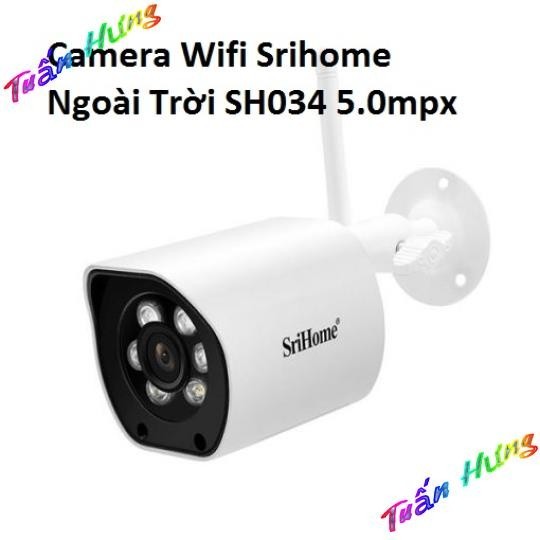 Camera Srihome SH034 5.0Mpx, Camera góc rộng siêu nét đàm thoại 2 chiều, Camera wifi trong nhà ngoài trời. BH 12 Tháng