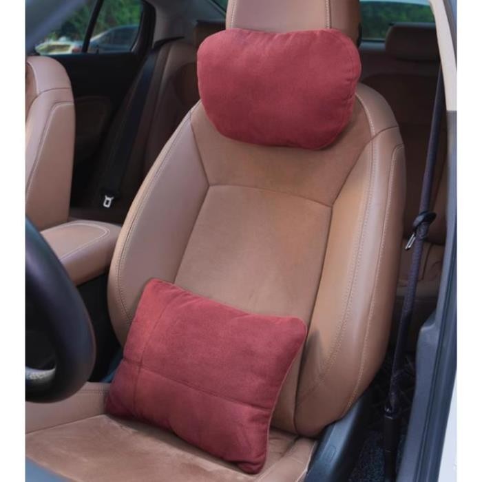 Gối tựa đầu,tựa lưng ô tô chất liệu vải da lộn kiểu dáng Mercedes cao cấp chống đau cổ đau lưng, mỏi vai gáy trên xe hơi | BigBuy360 - bigbuy360.vn