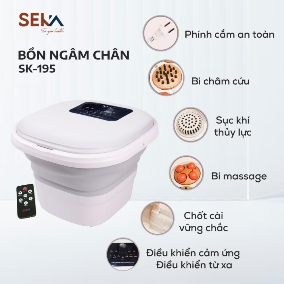 Bồn Ngâm Chân, Massage Chân SEKA SK195 gấp gọn con lăn tự động bảo hành 24