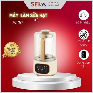 Máy làm sữa hạt chống ồn đa năng Seka E500 Dung tích 1,5 Lít Bảo hành 12 tháng Máy nấu sữa hạt 10 chức năng chính hãng