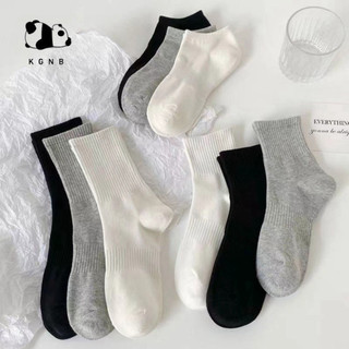 tất trắng nữ nam tư thế korea vải co giãn，Thấp ở giữa cao ba chiều dài，trắng Tro đen ba màu rất rất có thể chọ