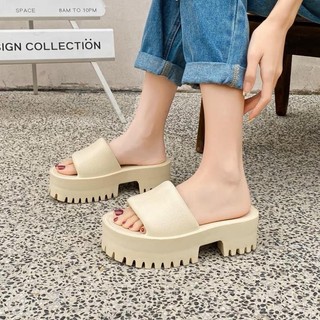 Dép bánh mỳ quai ngang đế răng cưa cao 4cm Siêu Nhẹ