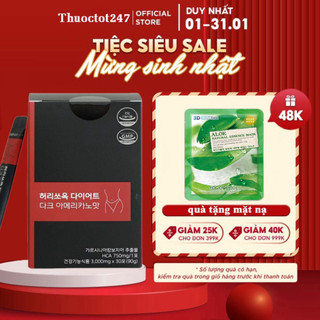 Cafe Giảm Cân Heorissok Hộp 30 gói Thuơng Hiệu HealtHouse Hương Vị Cafe Americano