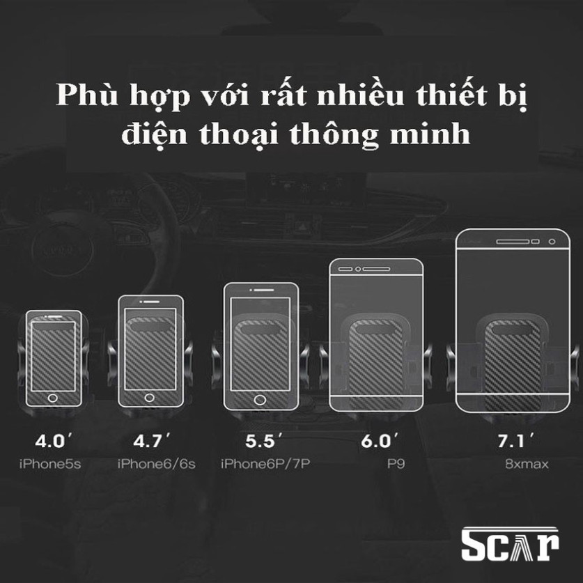 Giá đỡ điện thoại trên ô tô gắn taplo và cửa gió điều hòa, kẹp điện thoại ô tô cực kì chắc chắn S038 | BigBuy360 - bigbuy360.vn