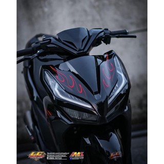 Tem rời vario lửa đỏ đen đẹp , tem 3 lớp không phai màu - Decal Cao Cấp