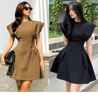 Váy Chiết Eo Nữ HIBEESTORE, Váy Thiết Kế Phối Tay Cánh Tiên Cao Cấp Nhiều Màu Dự Tiệc Sang Chảnh NT30 NT66