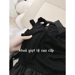 VÁY DÍP ĐAN LƯNG SAU MÀU ĐEN NỮ HOT