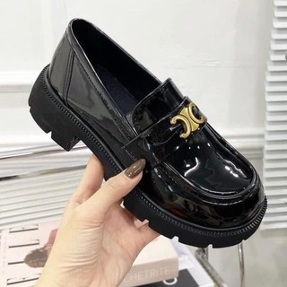 Giày moca nữ da mềm tag đồng chữ x, Loafer kiểu dáng thời trang, giày đốc nữ đế êm cao 4cm phong cách