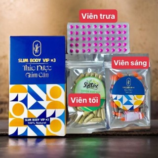 Combo 3 món Thảo Dược Giảm Cân Slim BODY Vip X3 Giữ Dáng Eo thon giảm 3-9kg