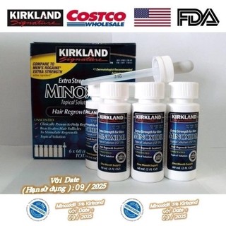Hộp 6 lọ minoxidil 5% Kirkland, ngăn rụng hói và mọc tóc, râu, mày cho nam 60ml