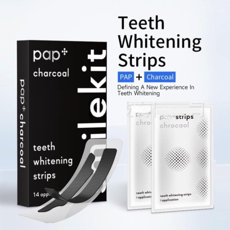 Miếng Dán Trắng Răng Than Tre SmileKit Công nghệ PAP+ Giúp Làm Trắng Răng Chỉ Sau 1 Lần Sử Dụng