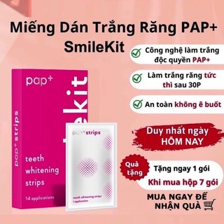 7 gói 14 miếng dán trắng răng smilekit công nghệ pap+ giúp làm trắng răng chỉ sau 1 lần sử dụng