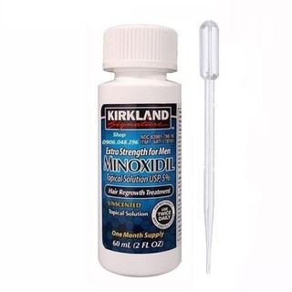 Dung dịch minoxidil 5% kirkland mọc râu, tóc của mỹ 60ml tặng kèm ống hút biolgix