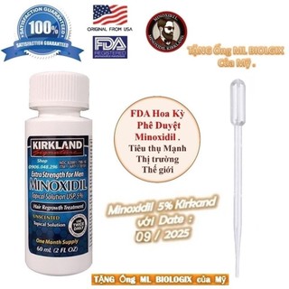 Dung dịch thoa ngoài mọc tóc, mọc râu minoxidil 5% kirkland usa fda approved - 1 lọ 60ml
